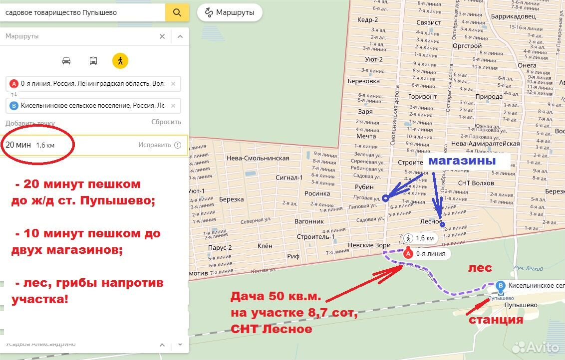 Карта пупышево с номерами участков