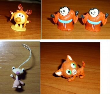Разные игрушки фигурки из киндер сюрприза 4 шт