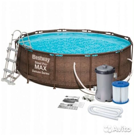 Каркасный бассейн 366*100 (ротанг)