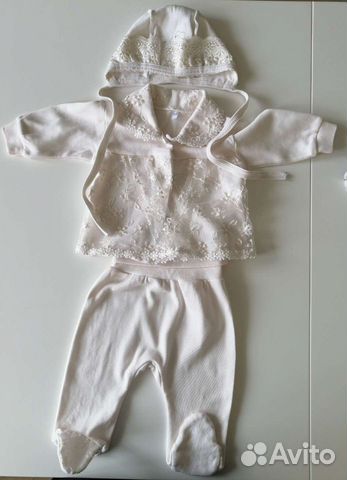 Комплект на выписку/ крестины для девочки