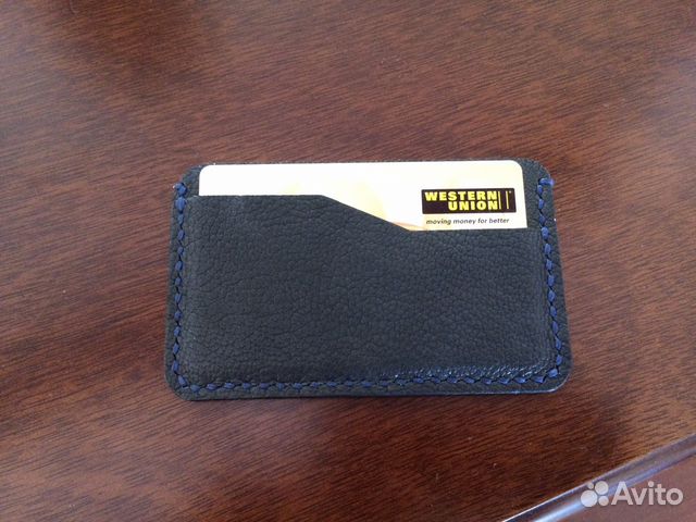 Картхолдер, визитница из натуральной кожи, ручной