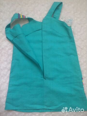 Льняной Новый сарафанчик для девочки ростом 116 см Льняной Новый сарафанчик для девочки ростом 116 см