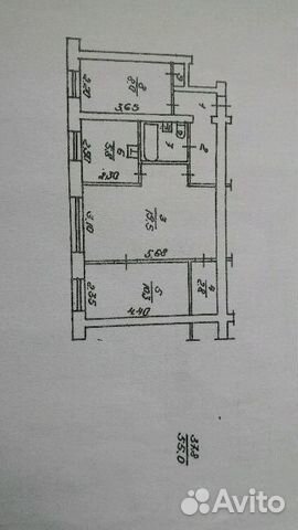 3-к квартира, 55 м², 2/5 эт.