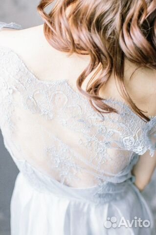 Свадебное вечернее на выпускной платье голубое