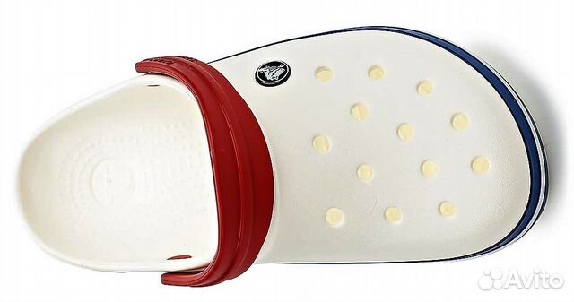 Сабо сандалии Crocs Crocband белый/синий/красный Сабо сандалии Crocs Crocband белый/синий/красный