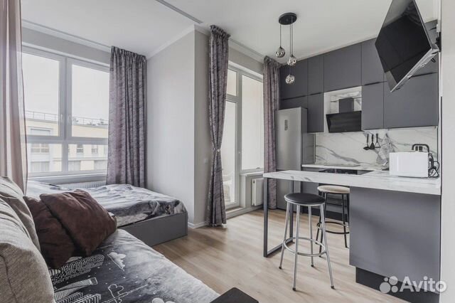 

Квартира-студия, 28 м², 2 кровати