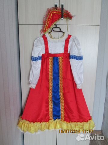 Русско-народный костюм с кокошником на 6-7 лет