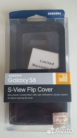 Оригинальный чехол S-View Flip Cover SAMSUNG S6