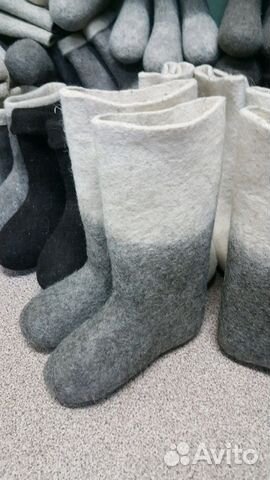 Женские валенки самовалки, комбинированный цвет