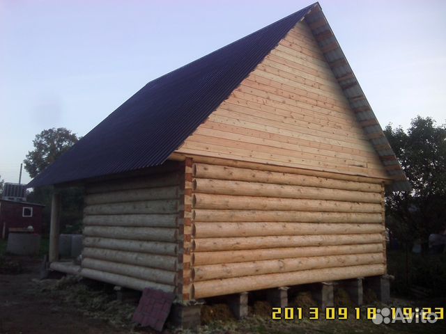 Сруб 6х8 с террасой и мансардой Сруб 6х8 с террасой и мансардой