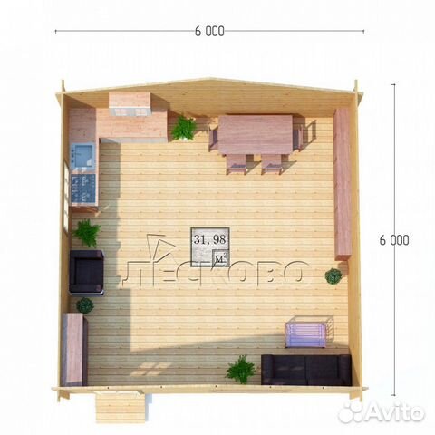 Дом гостевой 6*6 м., брус