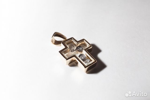 Золотой крест с бриллиантами шопард