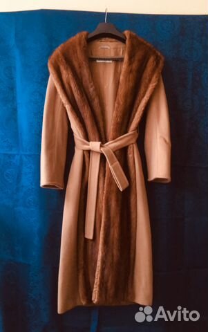 Пальто Max Mara оригинальное с норковым мехом