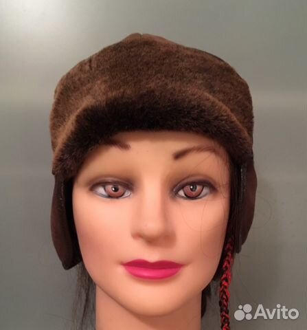 Берет из замши и меха