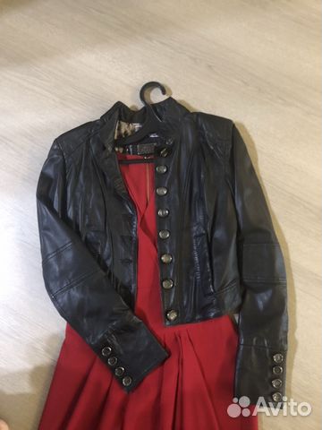 Куртка короткая кожаная женская размер s