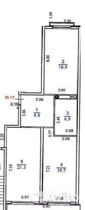 2-к квартира, 75.6 м², 4/4 эт.