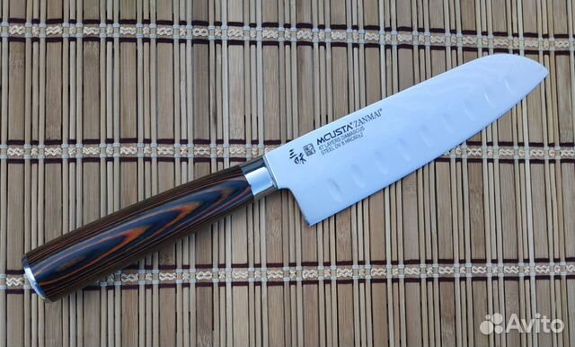 Нож Шеф Сантоку Mcusta Zanmai Damascus 67 слоев