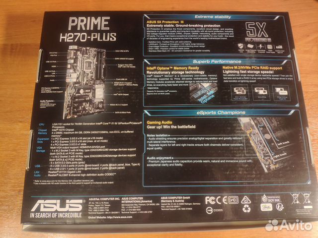 Материнская плата Asus Prime H270-Plus сокет 1151 Материнская плата Asus Prime H270-Plus сокет 1151