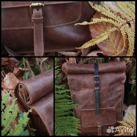 Рюкзак-скрутка эксклюзивный кожаный India Leather Рюкзак-скрутка эксклюзивный кожаный India Leather