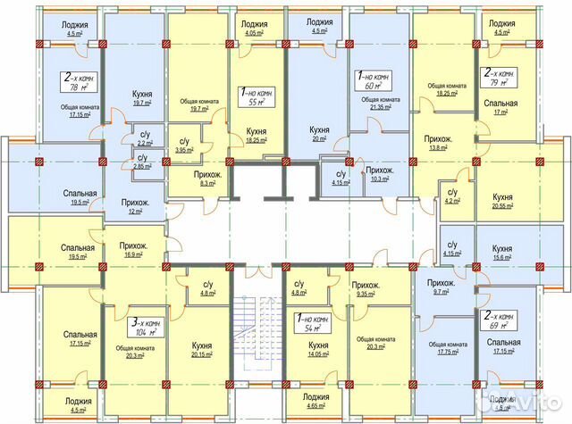 3-к квартира, 105.8 м², 2/12 эт.