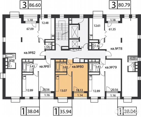 1-к квартира, 35.9 м², 18/20 эт. 1-к квартира, 35.9 м², 18/20 эт.