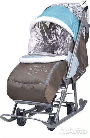Санки коляска Nika новые с колесиками