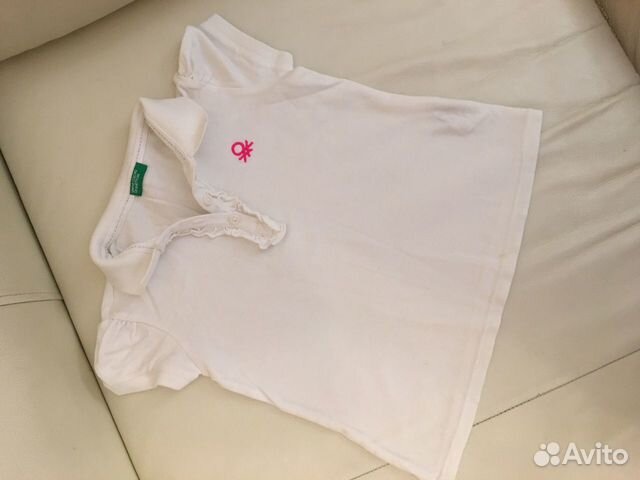 Футболка белая поло Benetton Футболка белая поло Benetton