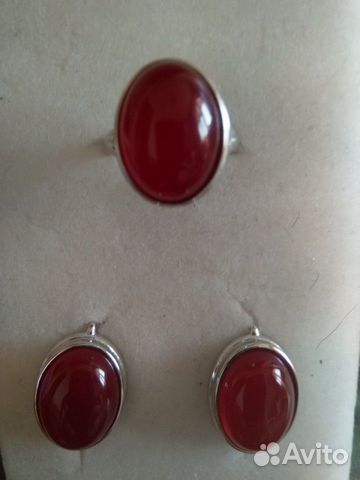 Серебряный комплект 925 проба с натуральным индийс