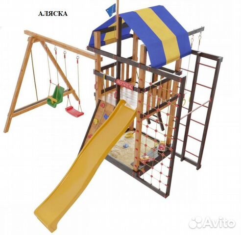 Детская площадка для игр, горка, качели, турник Детская площадка для игр, горка, качели, турник