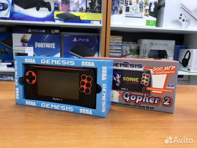 83512003625  Sega Genesis Gopher 2 16bit Оранжевая (500 игр) 