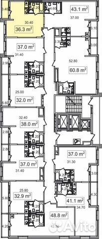 1-к квартира, 36.3 м², 10/26 эт. 1-к квартира, 36.3 м², 10/26 эт.
