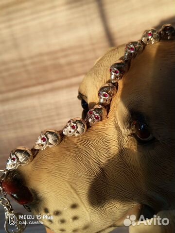 Браслет Серебро Г. Лепс Черепа,Рубины