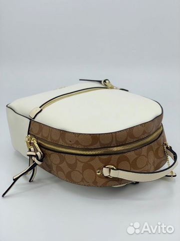 Новый женский рюкзак из кожи белый Coach
