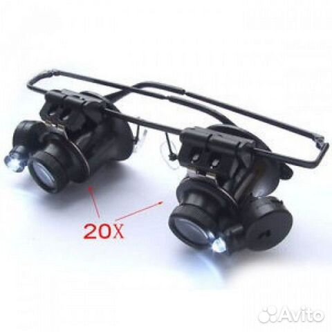 Лупа налобная 20 кратные очки