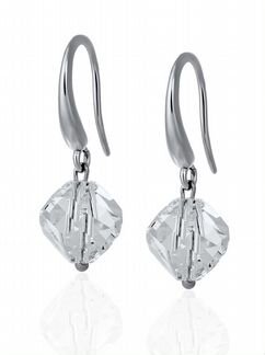 Серебряные серьги с кристаллами Swarovski