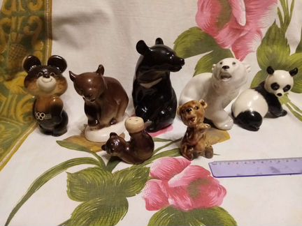 Статуэтки фарфоровые СССР лфз медведи
