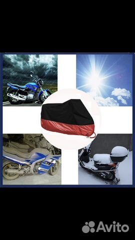 Чехол для мотоцикла М 160-180мм черно-оранжевый