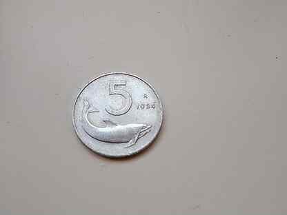 Монета Италия 1954г