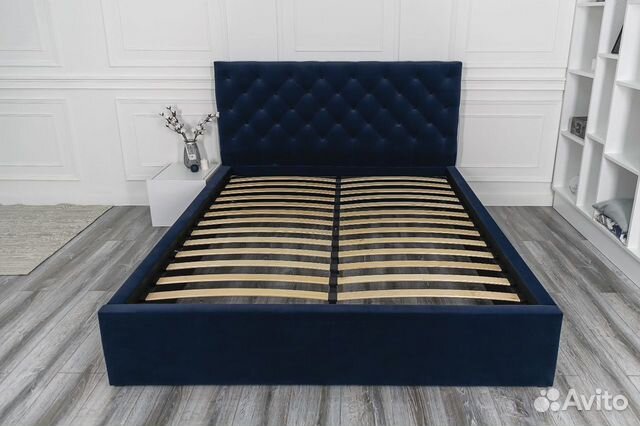 Кровать 140х200 синий Барокко
