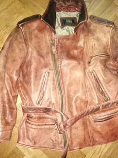 Косуха мото куртка кожаная Redskins кожа старинная