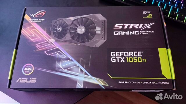 Видеокарта asus ROG strix GTX 1050 Ti OC 4 Gb