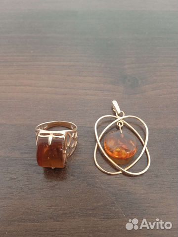 Золотое кольцо и кулон-подвеска золото 583 проба