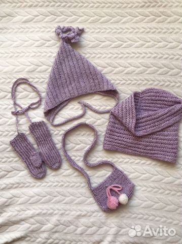 Шапка и снуд + варюшки + сумочка