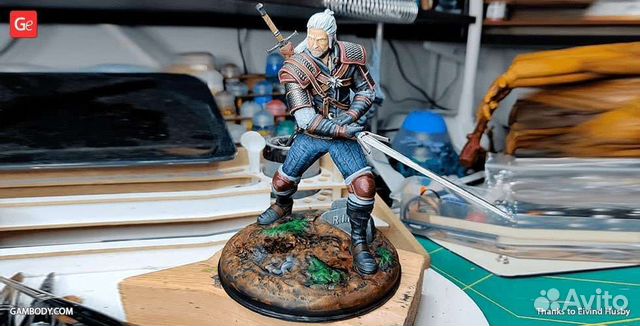 Статуэтка Ведьмака Геральт из Ривии 4К 3D