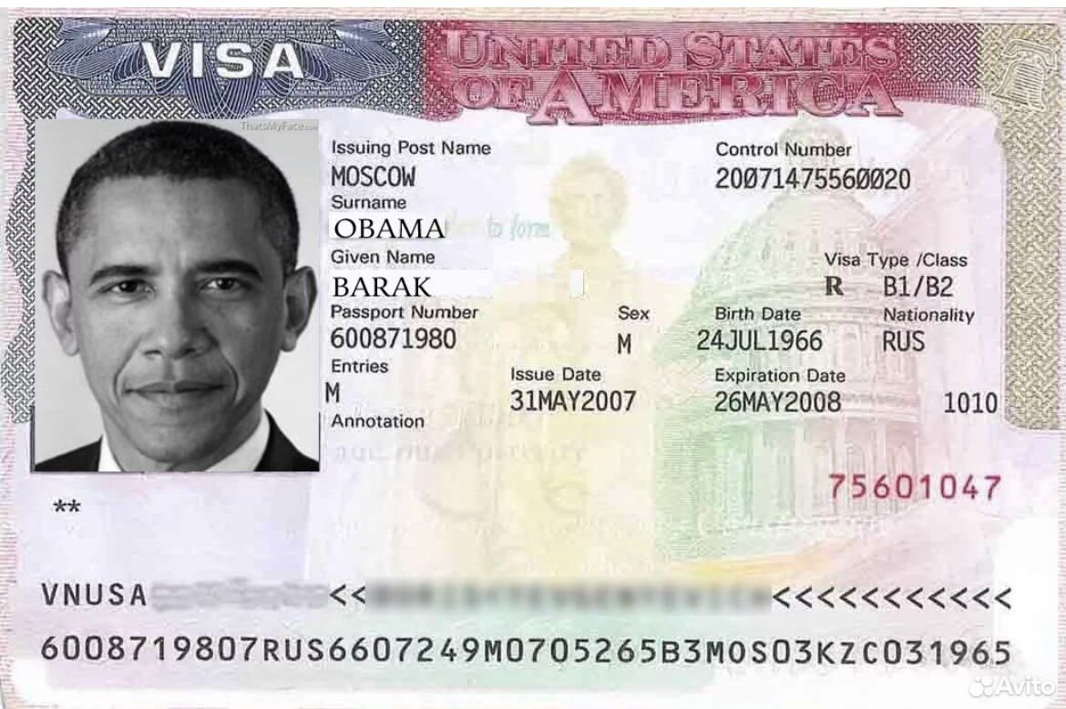 виза сша формат