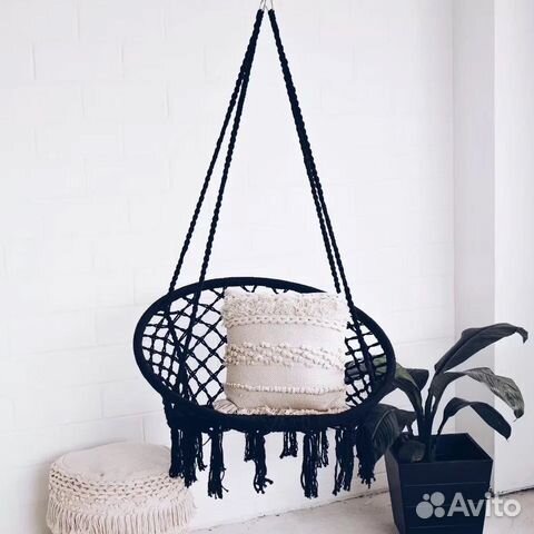 Подвесное кресло-гамак, кресло-качели плетеные