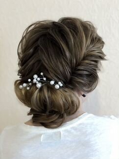 Свадебная причёска, укладка, макияж