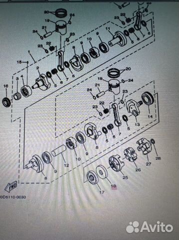 Сальник коленчатого вала гидроцикл Yamaha 800 1200