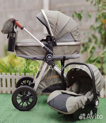 Коляска Luxmom V9 3в1/2в1 (Olive)