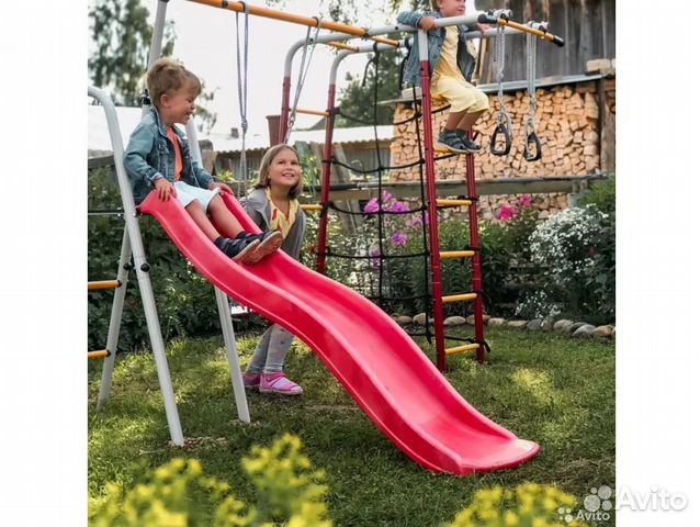 Уличный комплекс с горкой и качелями